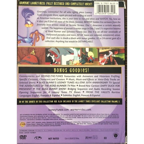 Looney Tunes Warner Bros.  - Golden Collection: Vol. 2 (DVD, 2004, 4-Disc Set) - Picture 2 of 7